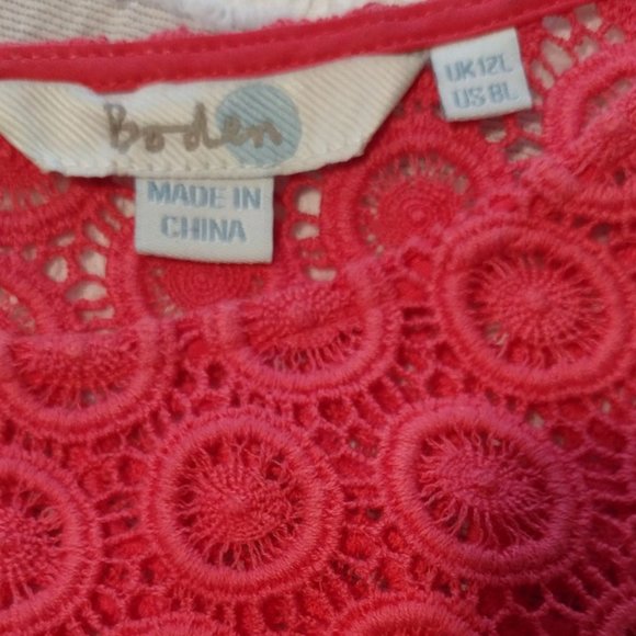 Boden Eyelet Scallop Crochet Lace Dress - Picture 7 of 11